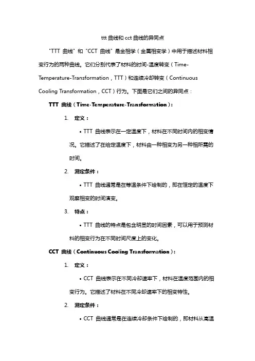ttt曲线和cct曲线的异同点