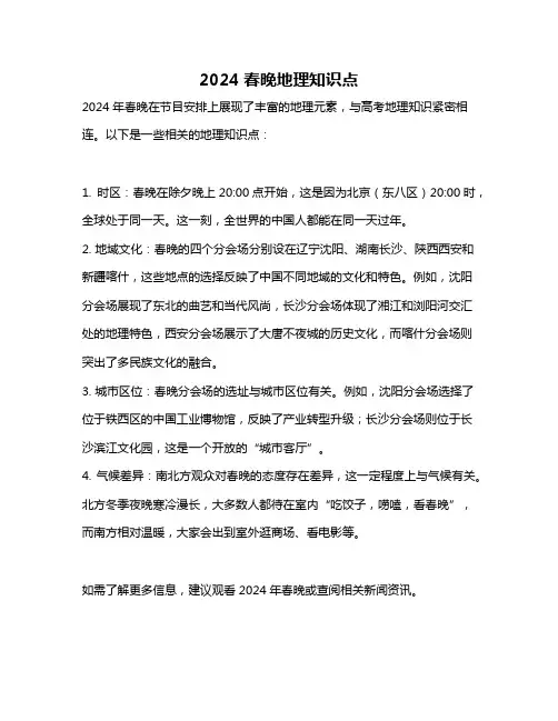 2024春晚地理知识点