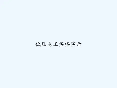 低压电工实操演示 PPT