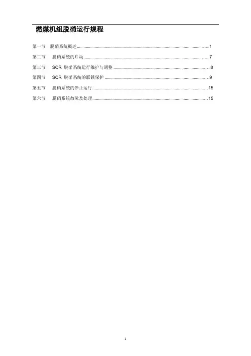 脱硝运行规程