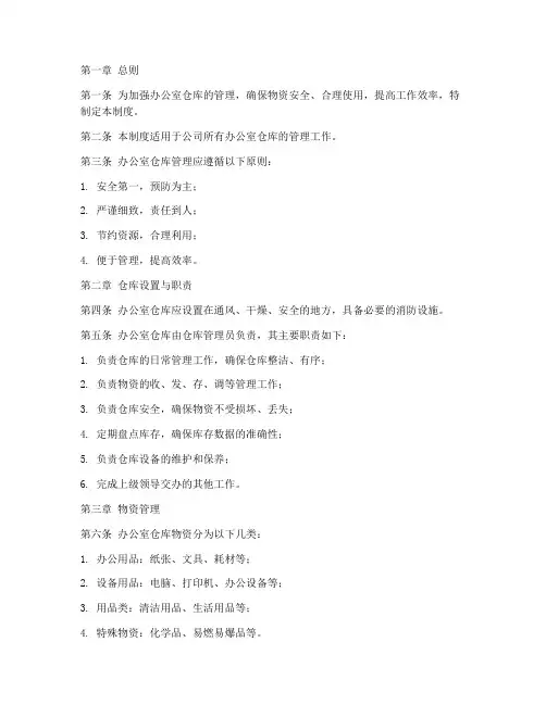 办公室仓库管理制度