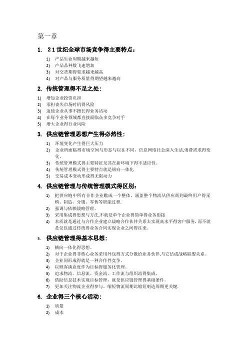 供应链管理简答题论述题