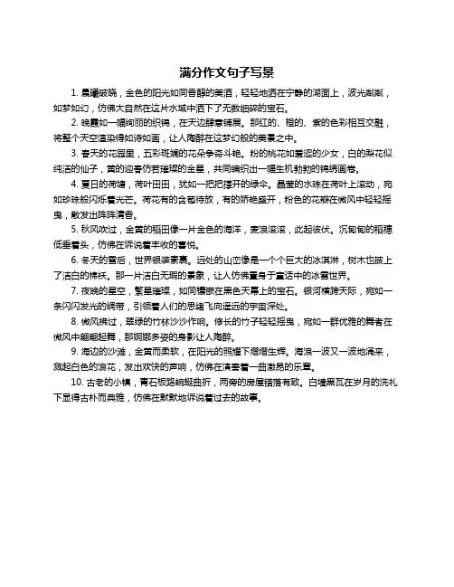 满分作文句子写景