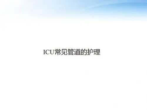 ICU常见管道的护理  ppt课件