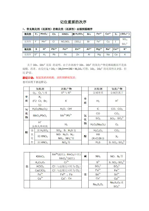 记住重要的次序