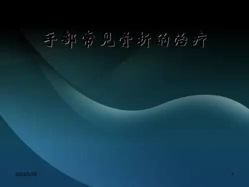 手部常见骨折的治疗【优质PPT】