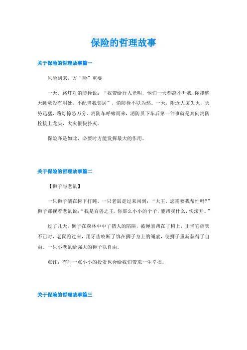 保险的哲理故事