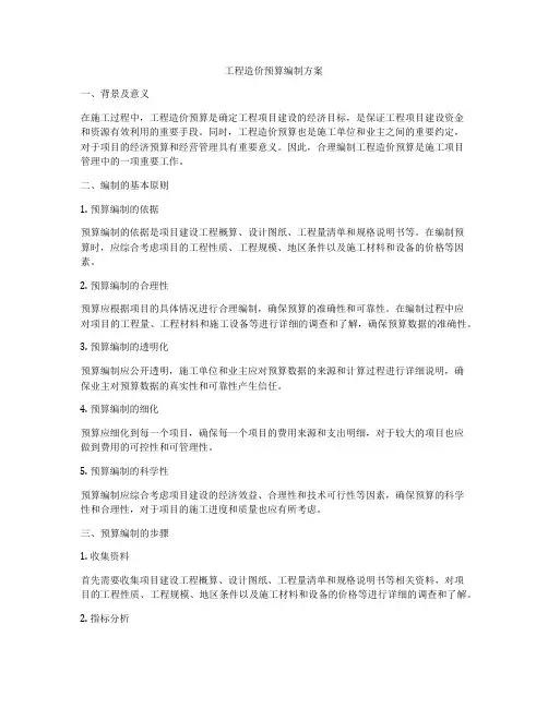 工程造价预算编制方案