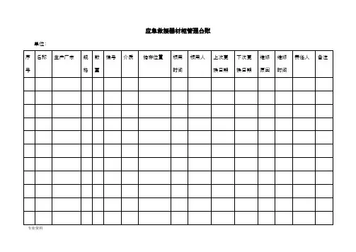 应急救援器材台账