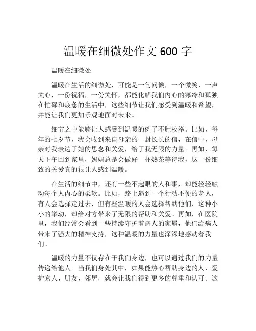 温暖在细微处作文600字