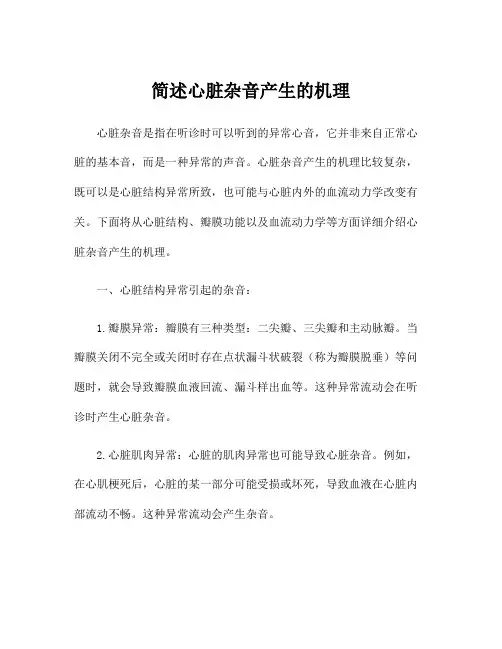 简述心脏杂音产生的机理