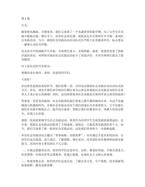 社会实践活动开头范文(3篇)