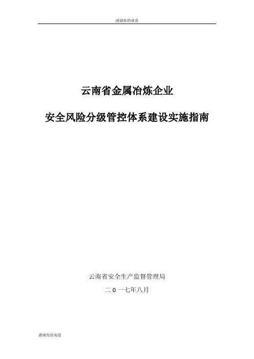 云南省金属冶炼企业安全风险分级管控体系建设实施指南.doc