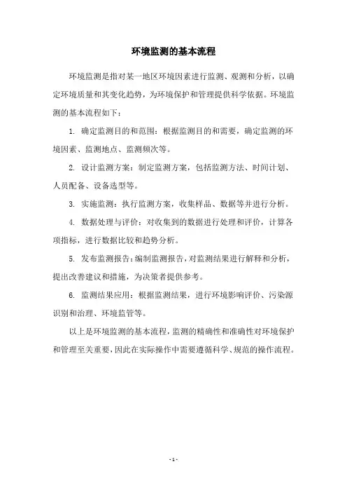 环境监测的基本流程