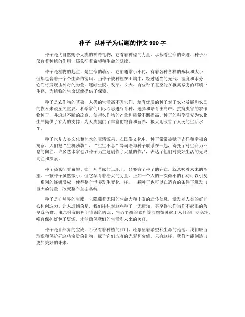 种子 以种子为话题的作文900字