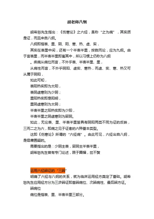 胡老师八纲