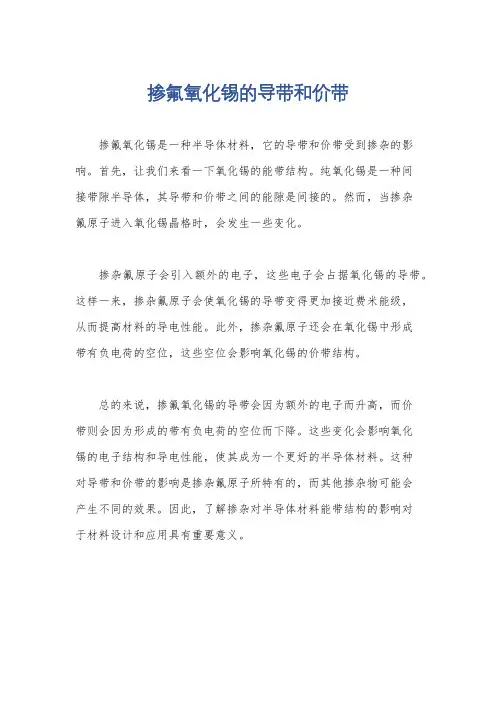 掺氟氧化锡的导带和价带