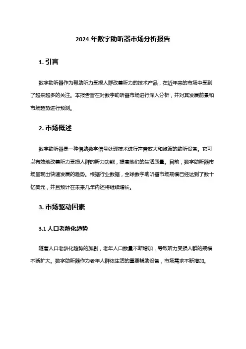 2024年数字助听器市场分析报告