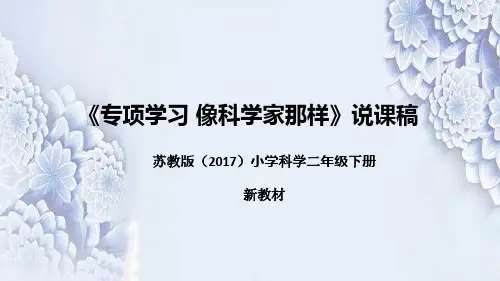 苏教版四年级科学下册《专项学习：像科学家那样》说课课件