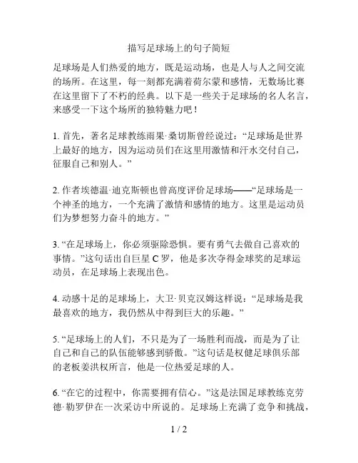 描写足球场上的句子简短