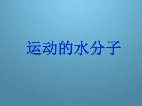 《第一节运动的水分子》课件(鲁教版化学)