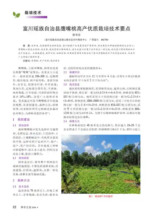 富川瑶族自治县鹰嘴桃高产优质栽培技术要点