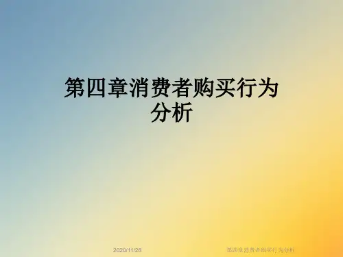 第四章消费者购买行为分析