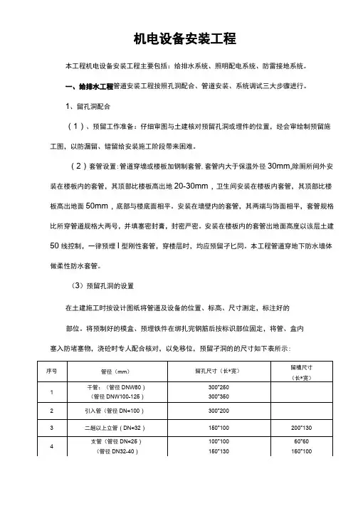 机电设备安装工程