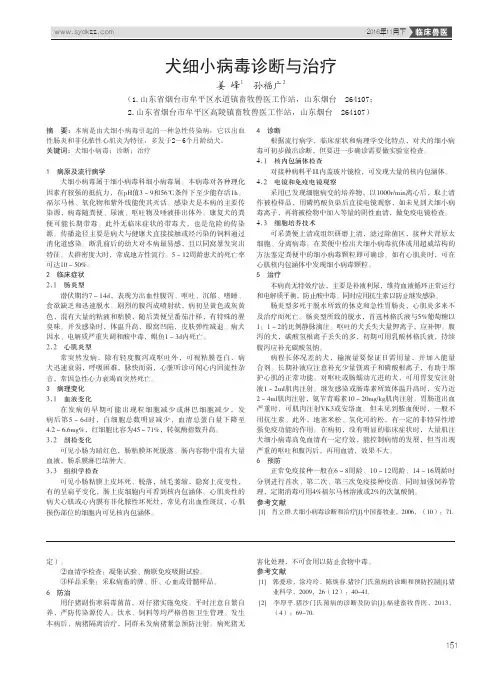 犬细小病毒诊断与治疗