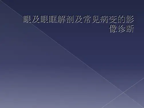 眼及眼眶解剖及常见病变的影像诊断