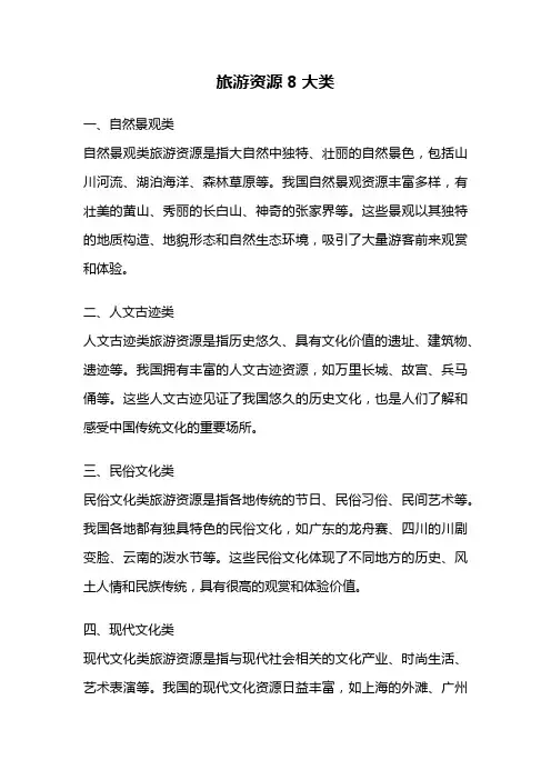 旅游资源8大类