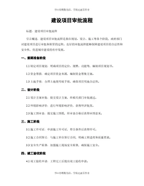建设项目审批流程