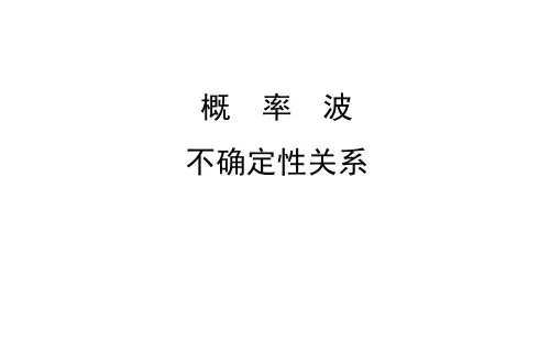 概率波、不确定性关系课件