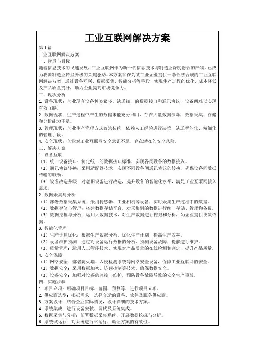 工业互联网解决方案