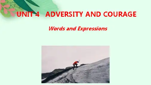Unit 4 Words and Expressions 单词课件 高中英语选择性必修三