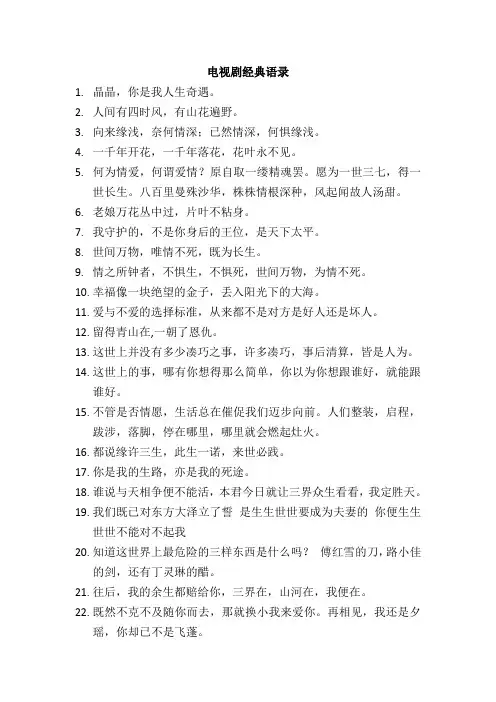 电视剧 经典语录