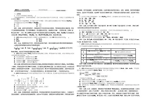 2021优化方案高考化学(鲁科版)总复习习题：必修部分第二章第4讲铁及其重要化合物 Word版含答案