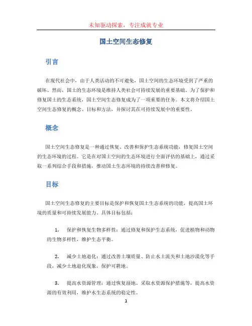 国土空间生态修复