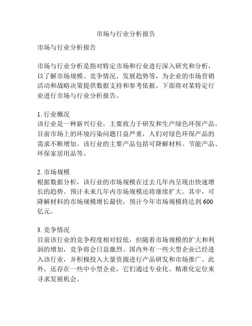市场与行业分析报告
