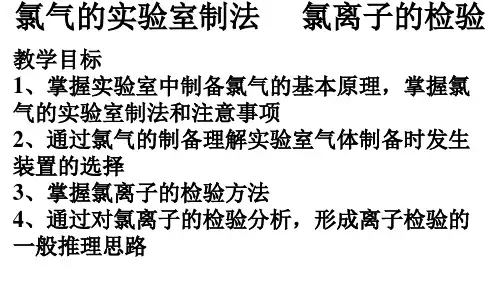 2.2.2氯气的实验室制法氯离子检验课件高一上学期化学人教版必修第一册