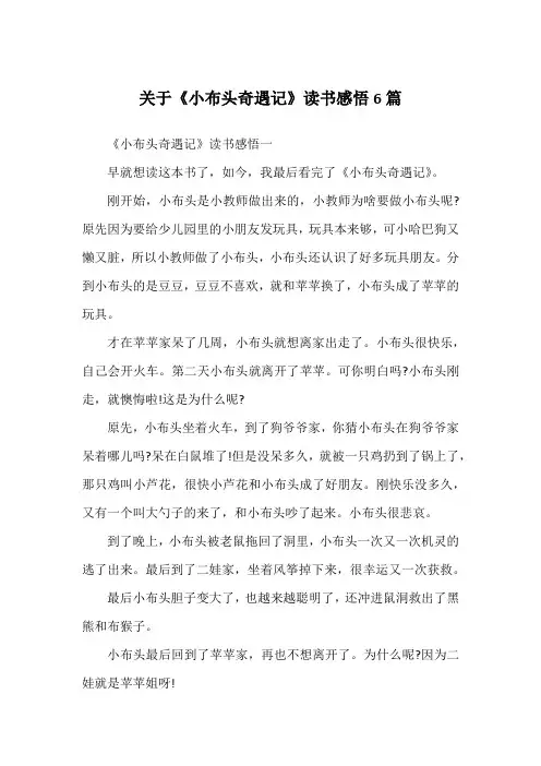 关于《小布头奇遇记》读书感悟6篇