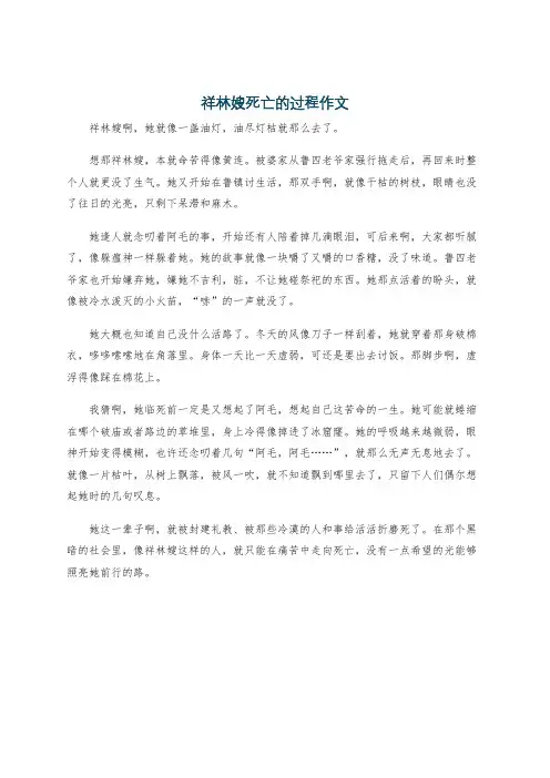 祥林嫂死亡的过程作文