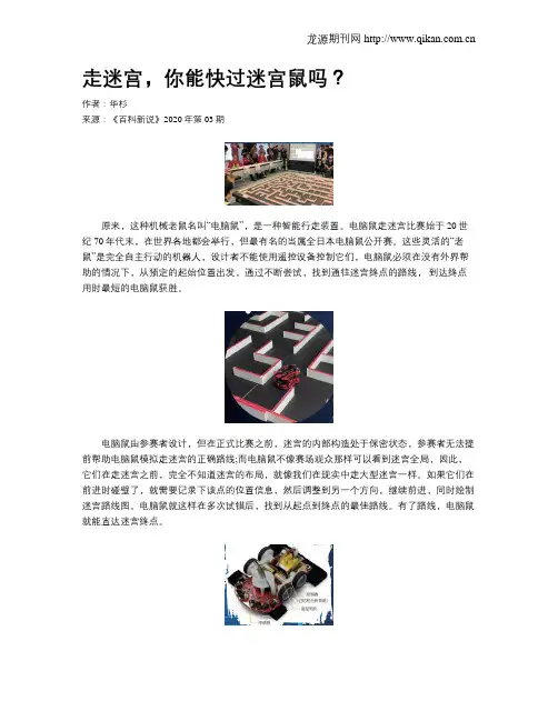 走迷宫,你能快过迷宫鼠吗？