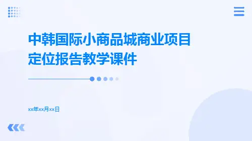 中韩国际小商品城商业项目定位报告教学课件ppt