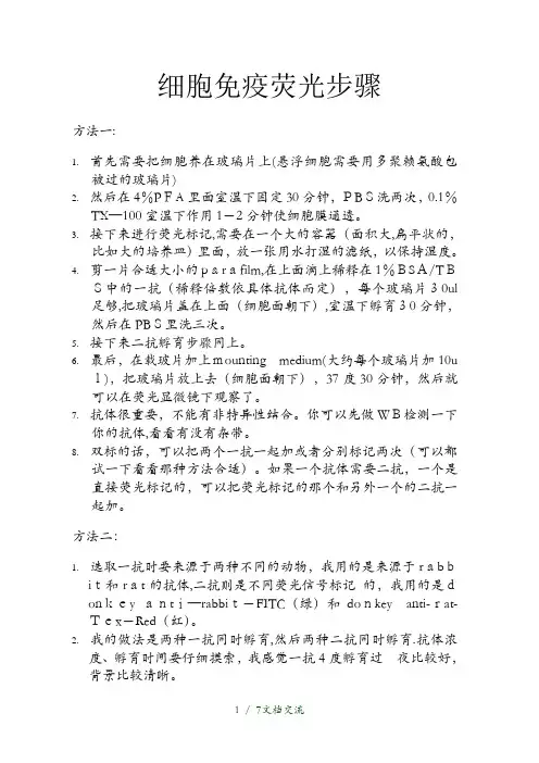 细胞免疫荧光步骤[1](干货分享)