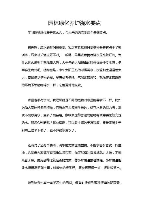 园林绿化养护浇水要点