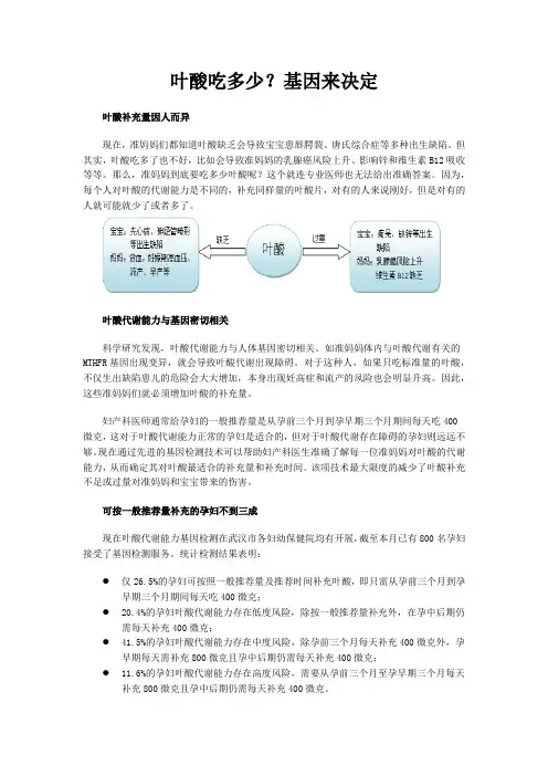 叶酸吃多少 基因来决定