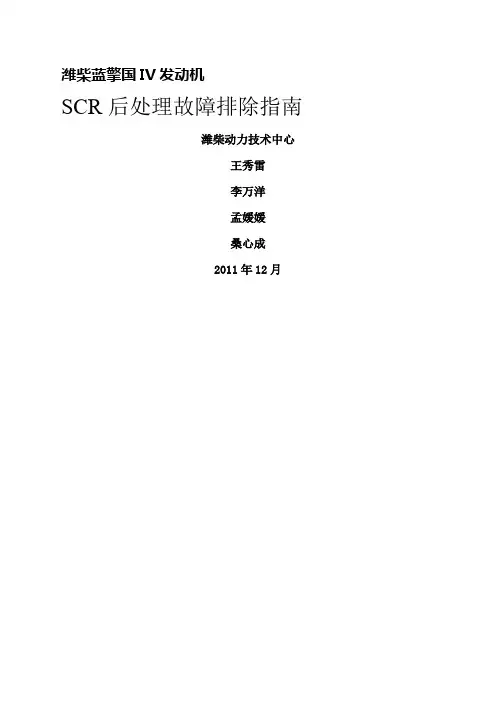 SCR后处理故障排除指南