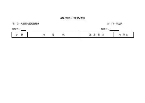 大理石地面打腊程序清洁标准程序