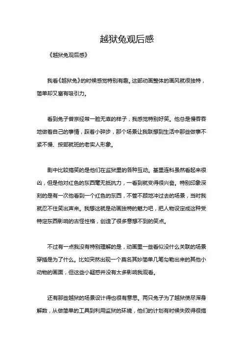 越狱兔观后感